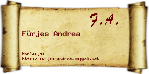 Fürjes Andrea névjegykártya